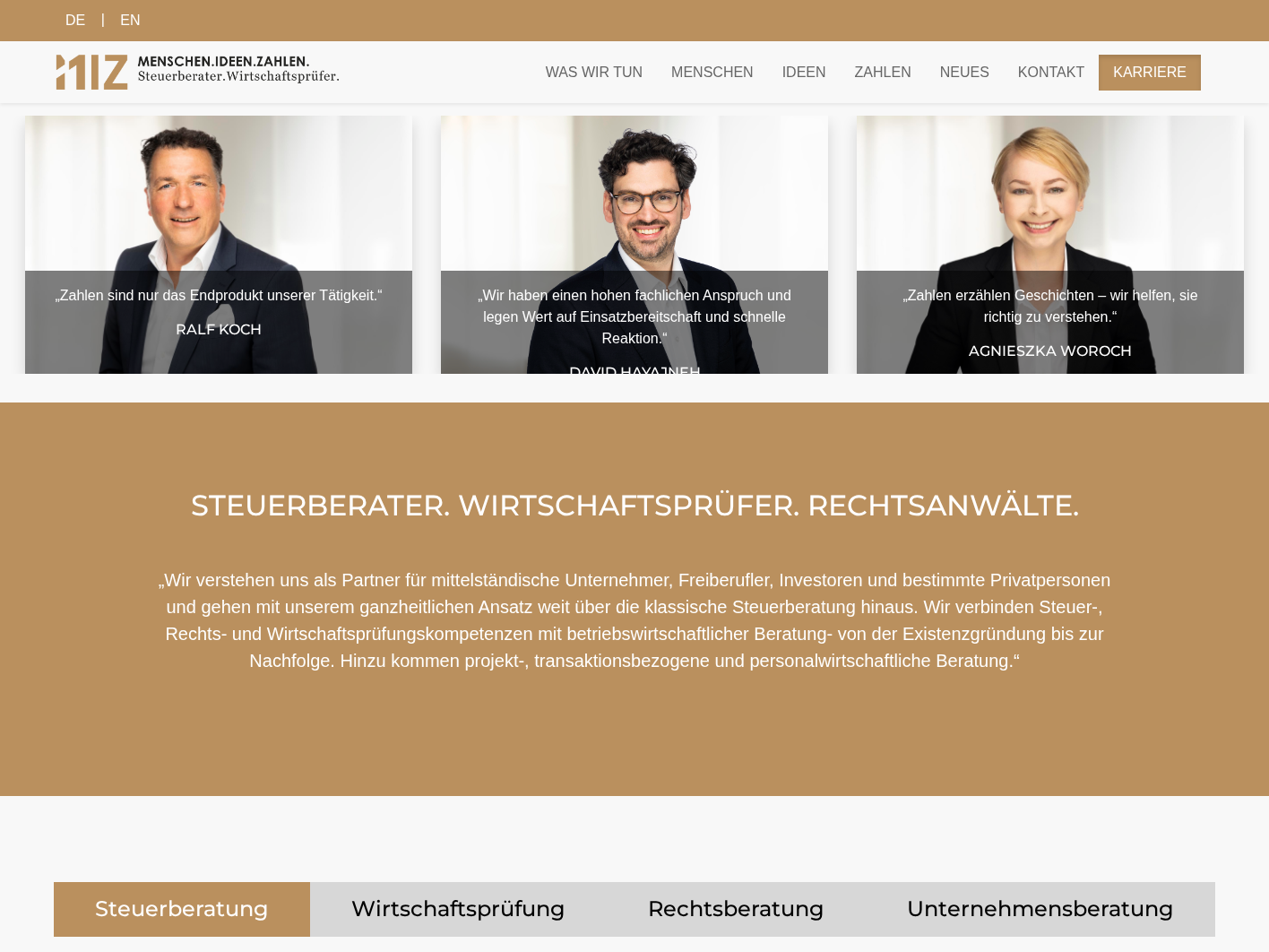 Website-Vorschau MIZ Steuerberater